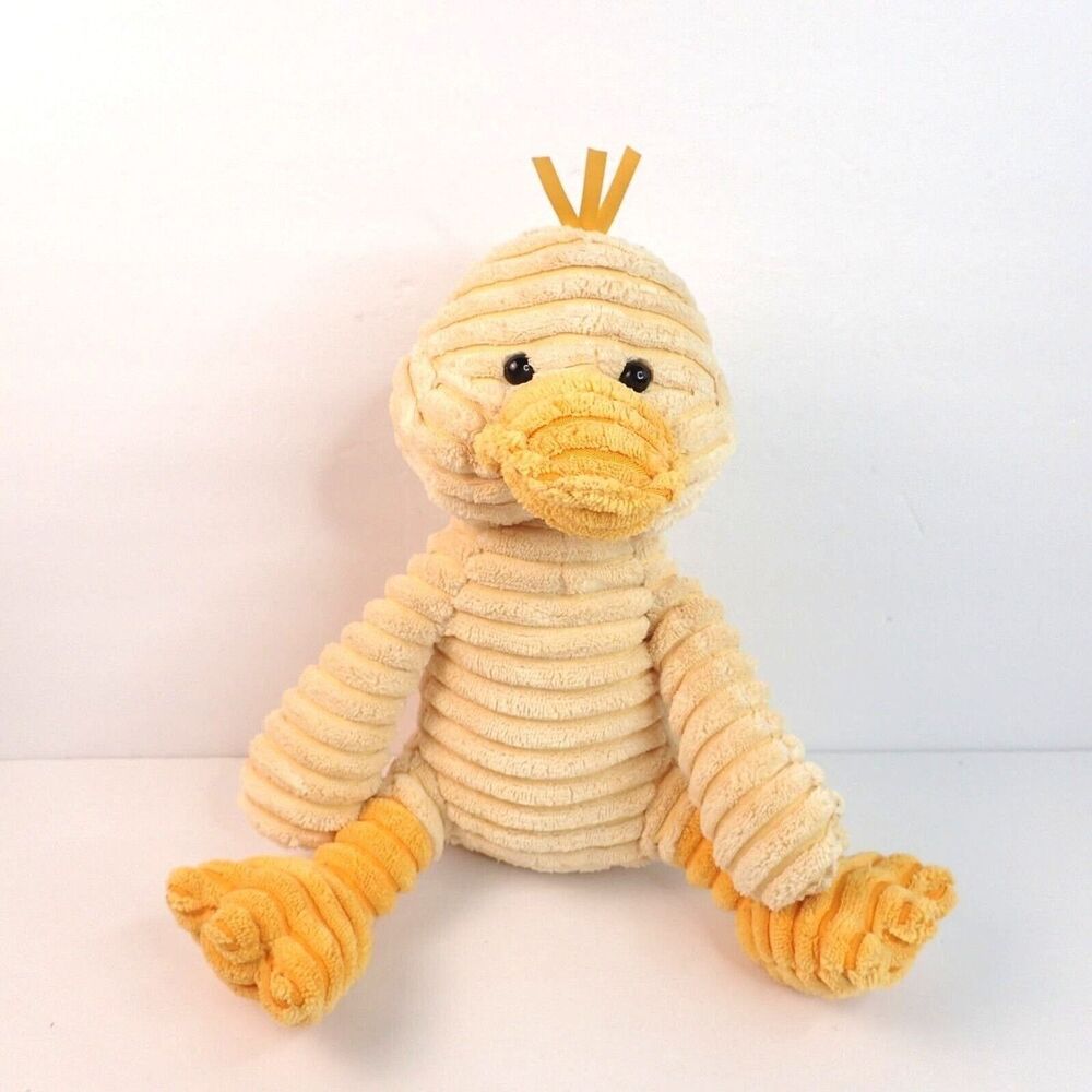 Apricot Lamb Yellow Duck 9" Inch Stuffed Textured Corduroy Rib Plush Easter Toy